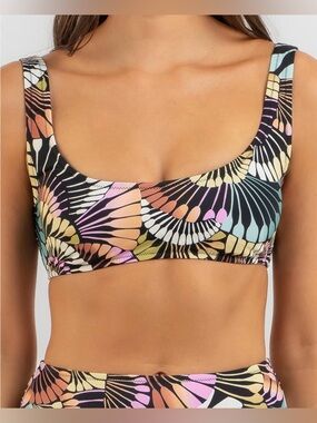 NWT Billabong A/Div (Adventure Division) Tank Bikini Top in the Black Multi 2